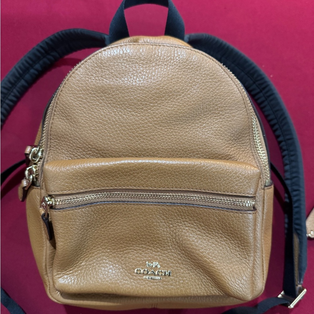 Coach Charlie Mini Leather Backpack - Picture 2 of 9